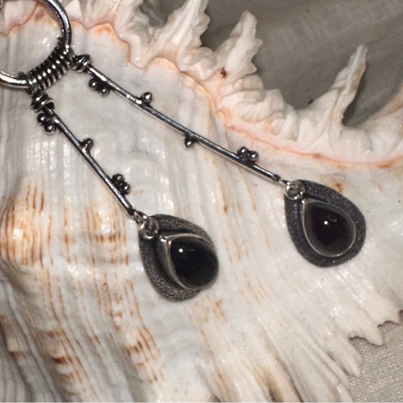 Modern Ruby Ziosite dangle multi-gem handmade statement Necklace - Picture 5 of 14